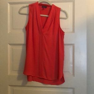 Coral Colored Chiffon Sleeveless Top